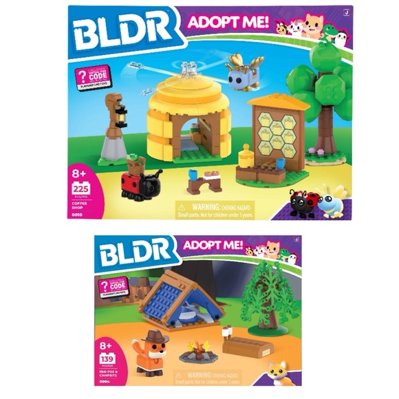 BLDR Adopt Me! Building Block Sets Queen Bee Coffee Shop & Fox Campsite Bundle - Picture 1 of 16